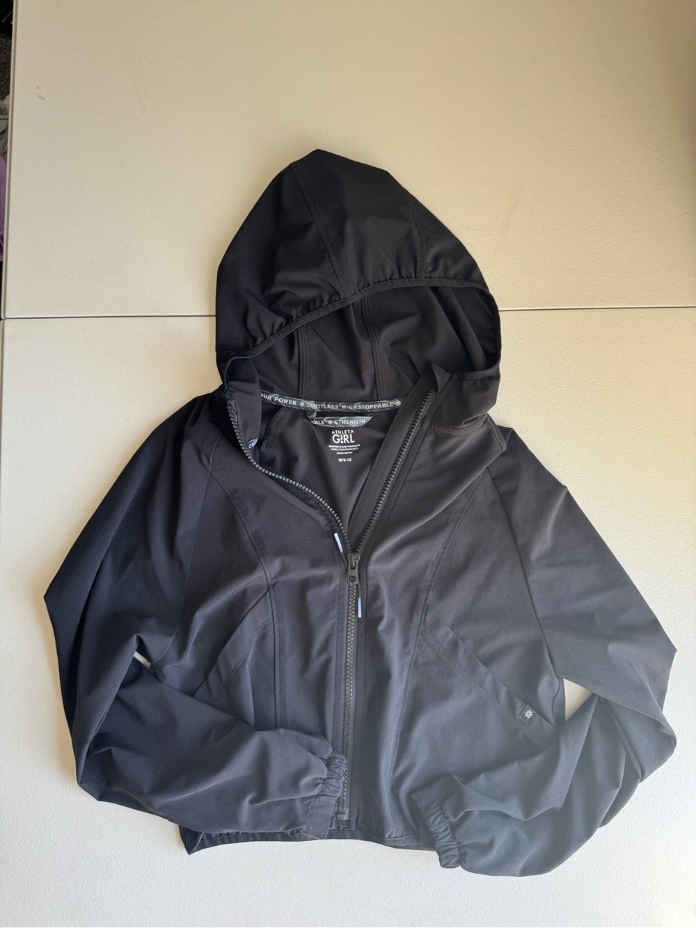 Athleta girl lightweight full zip hooded athletic jacket size 8/10,